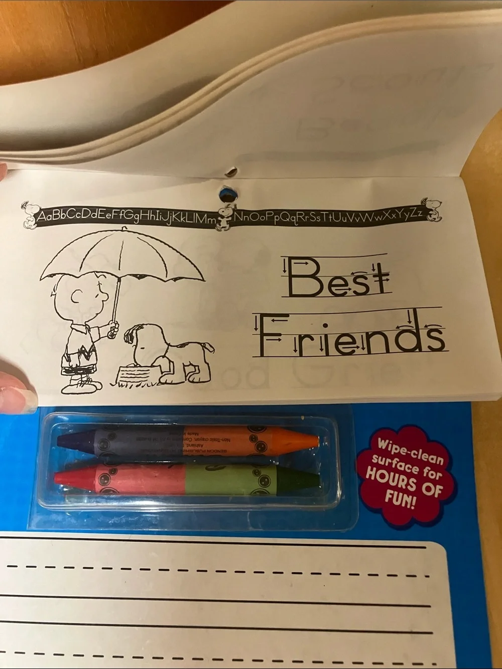 Peanuts Printing Practice Write-On Wipe-Off Activity Board - Red & Blue